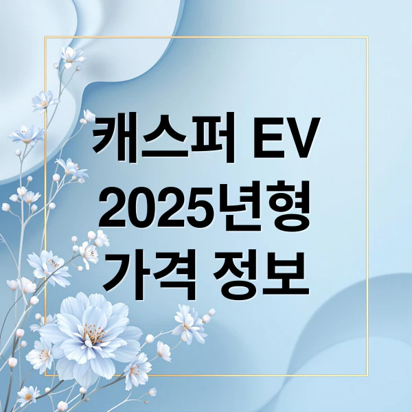 캐스퍼 EV 2025년형 가격 정보 문구