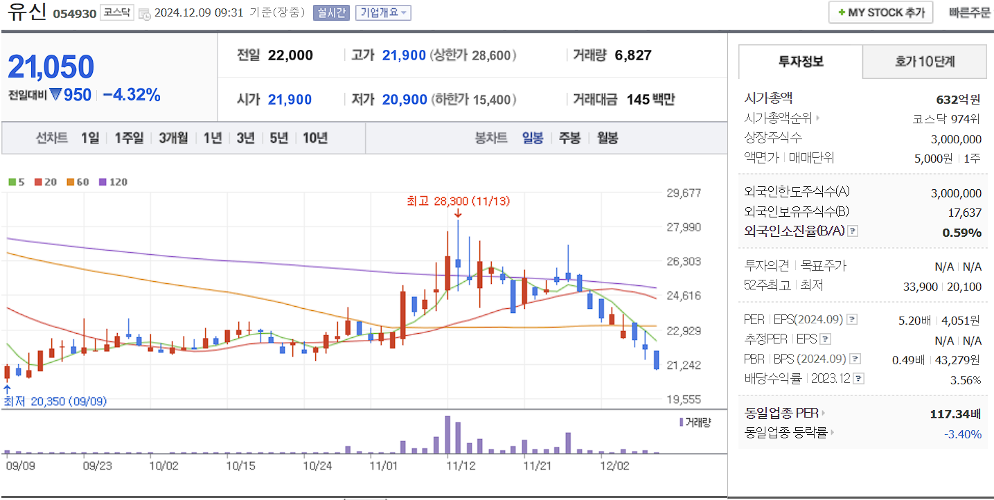 우크라이나 재건주 유신 일봉 차트