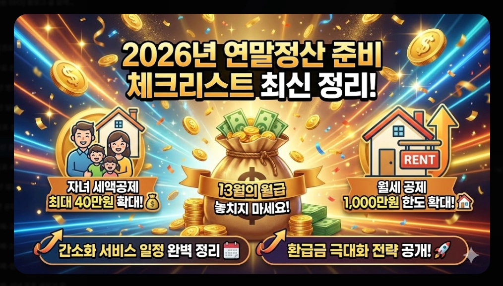 2026년 연말정산 준비 체크리스트 완벽 가이드