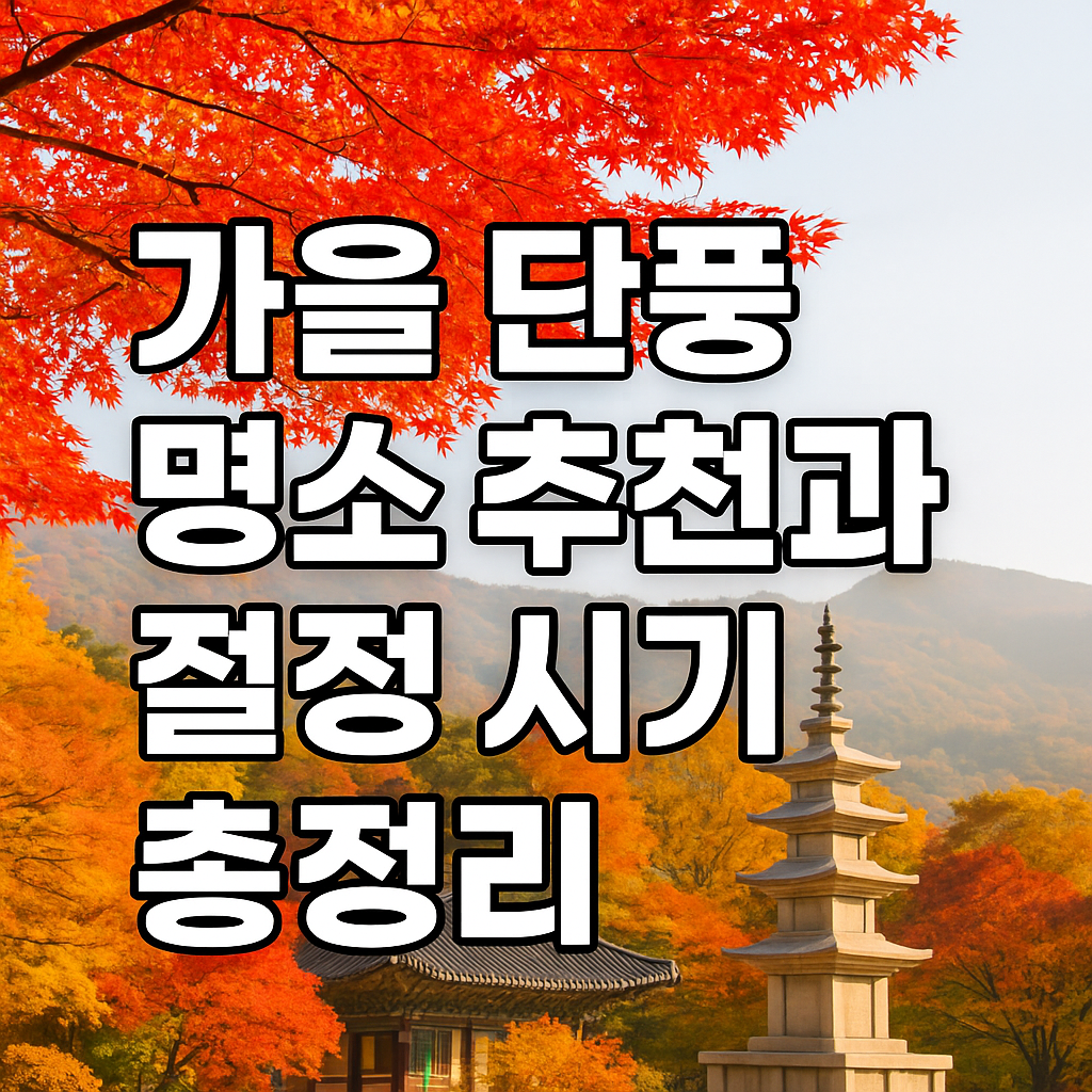 지역별 가을 단풍 명소 추천과 절정 시기 총정리