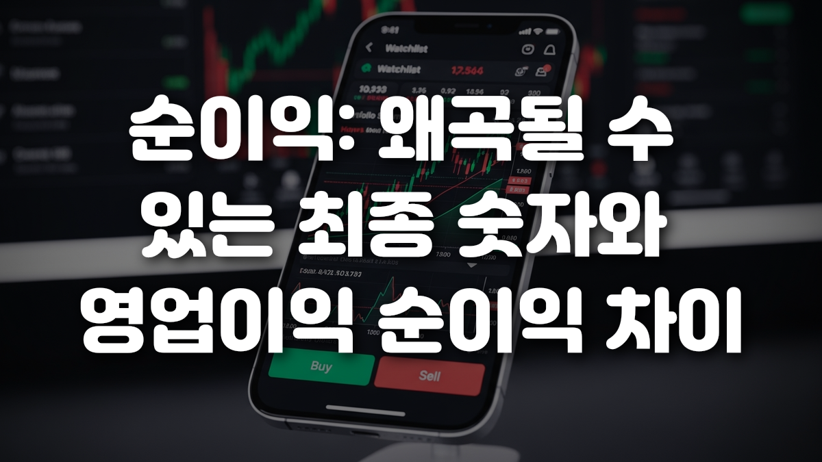 순이익 왜곡될 수 있는 최종 숫자와 영업이익 순이익 차이
