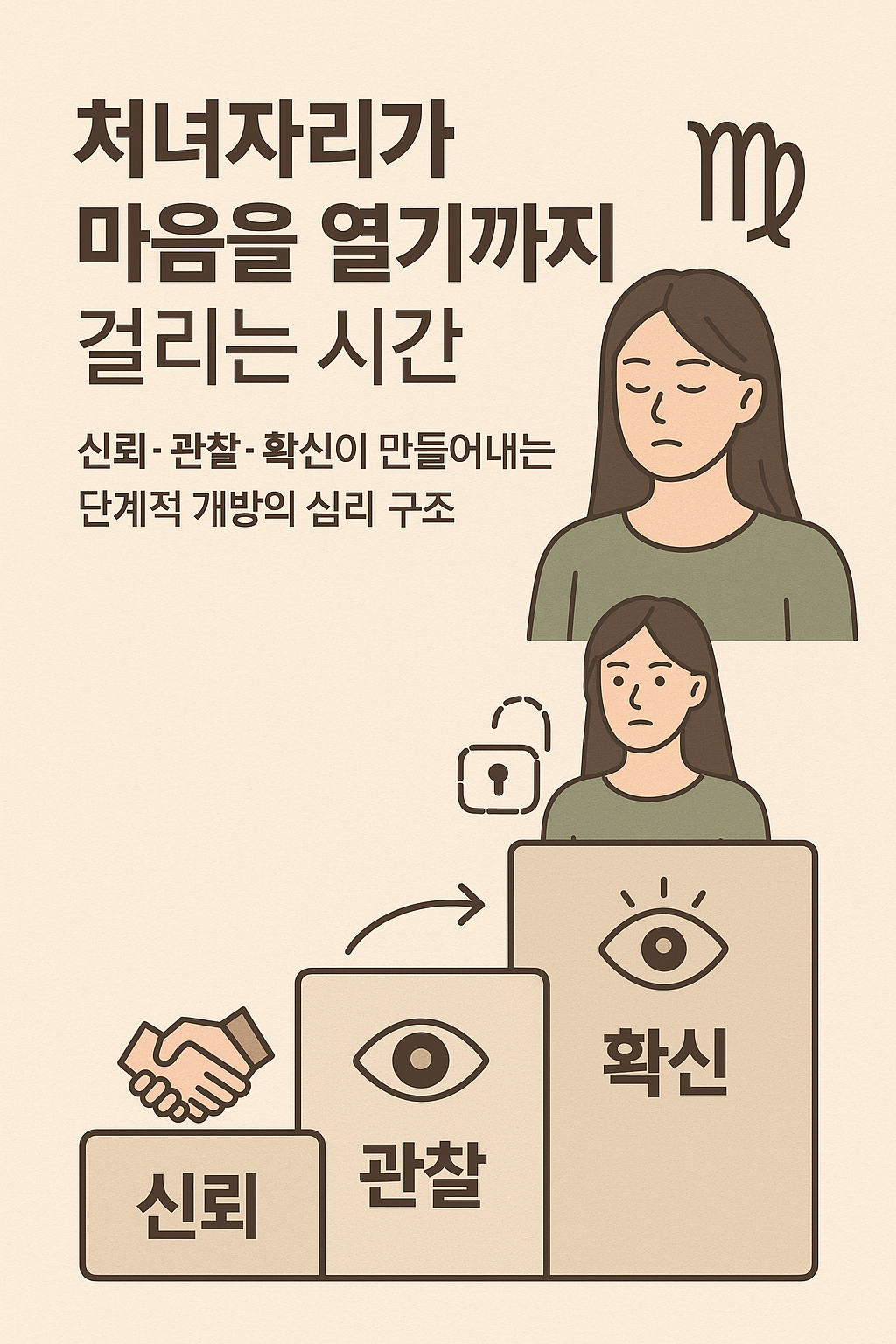처녀자리가 마음을 열기까지 걸리는 시간 — 신뢰·관찰·확신이 만들어내는 단계적 개방의 심리 구조
