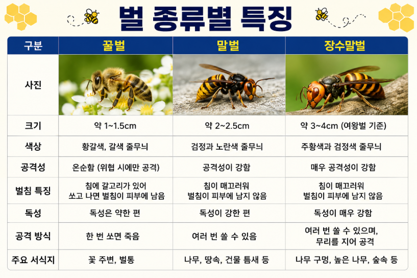 벌의 종류별 특징