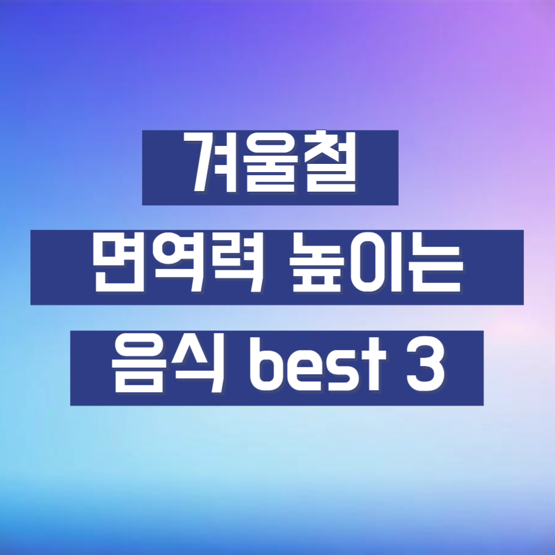 겨울철 면역력 높이는 음식