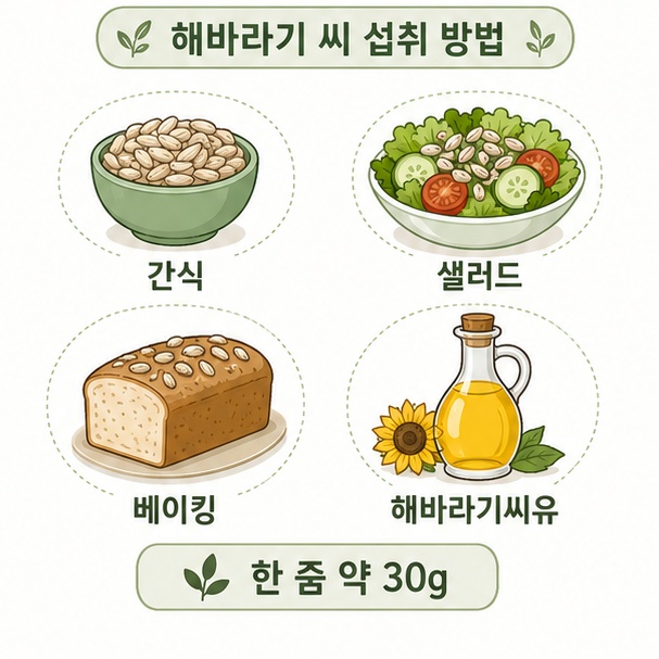 해바라기씨 먹는 방법 네 가지
