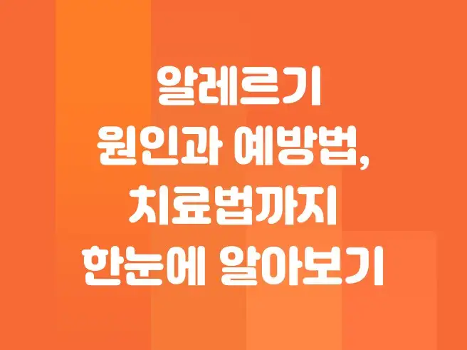 알레르기 원인과 예방법, 치료법까지 한눈에 알아보기