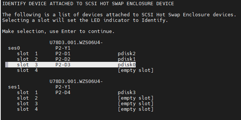 SSD Hardware 위치 Location Code 확인 화면
