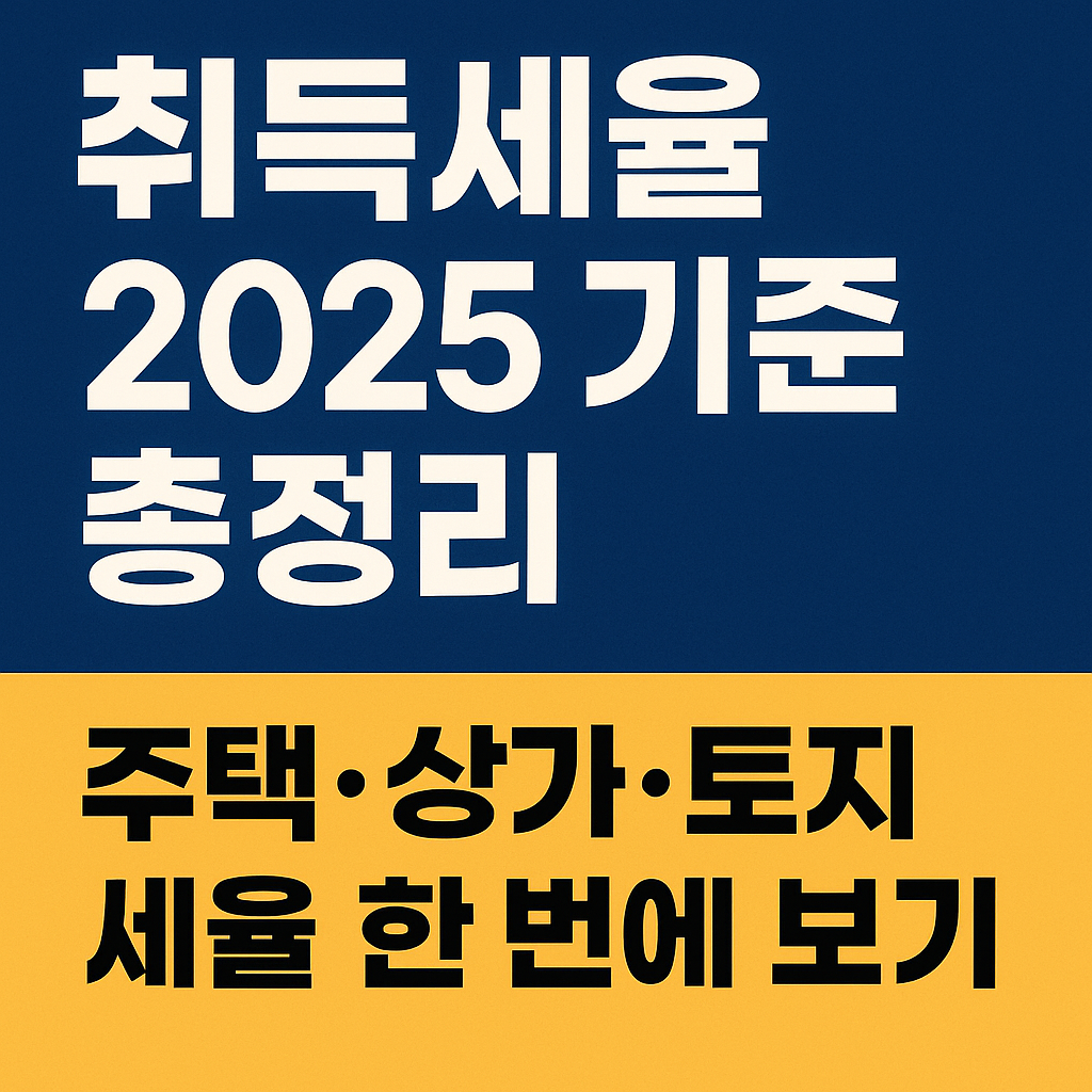 2025 취득세율 기준 총정리｜주택&middot;상가&middot;토지 세율 한 번에 보기