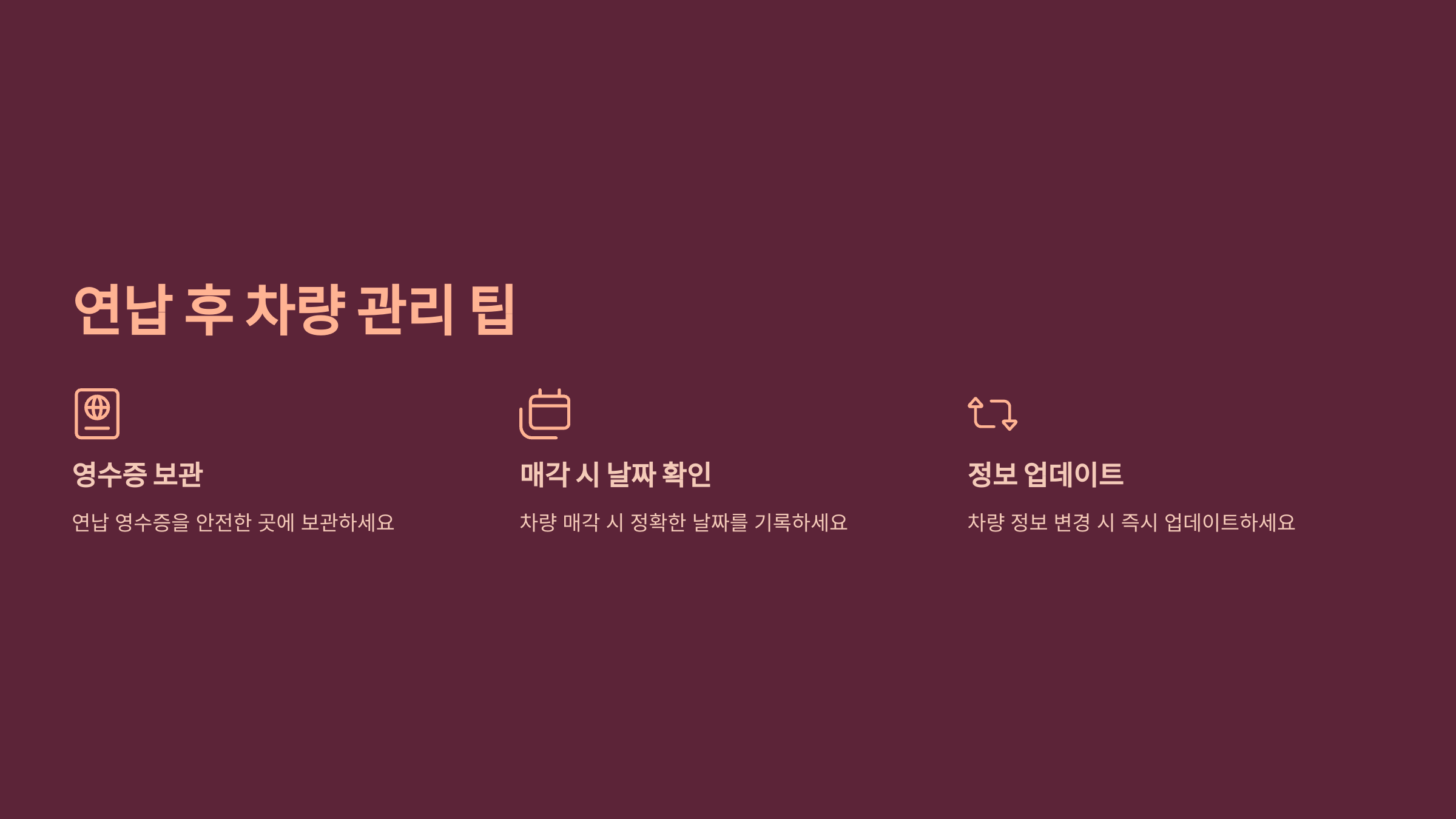 연납 후 차량 관리 팁