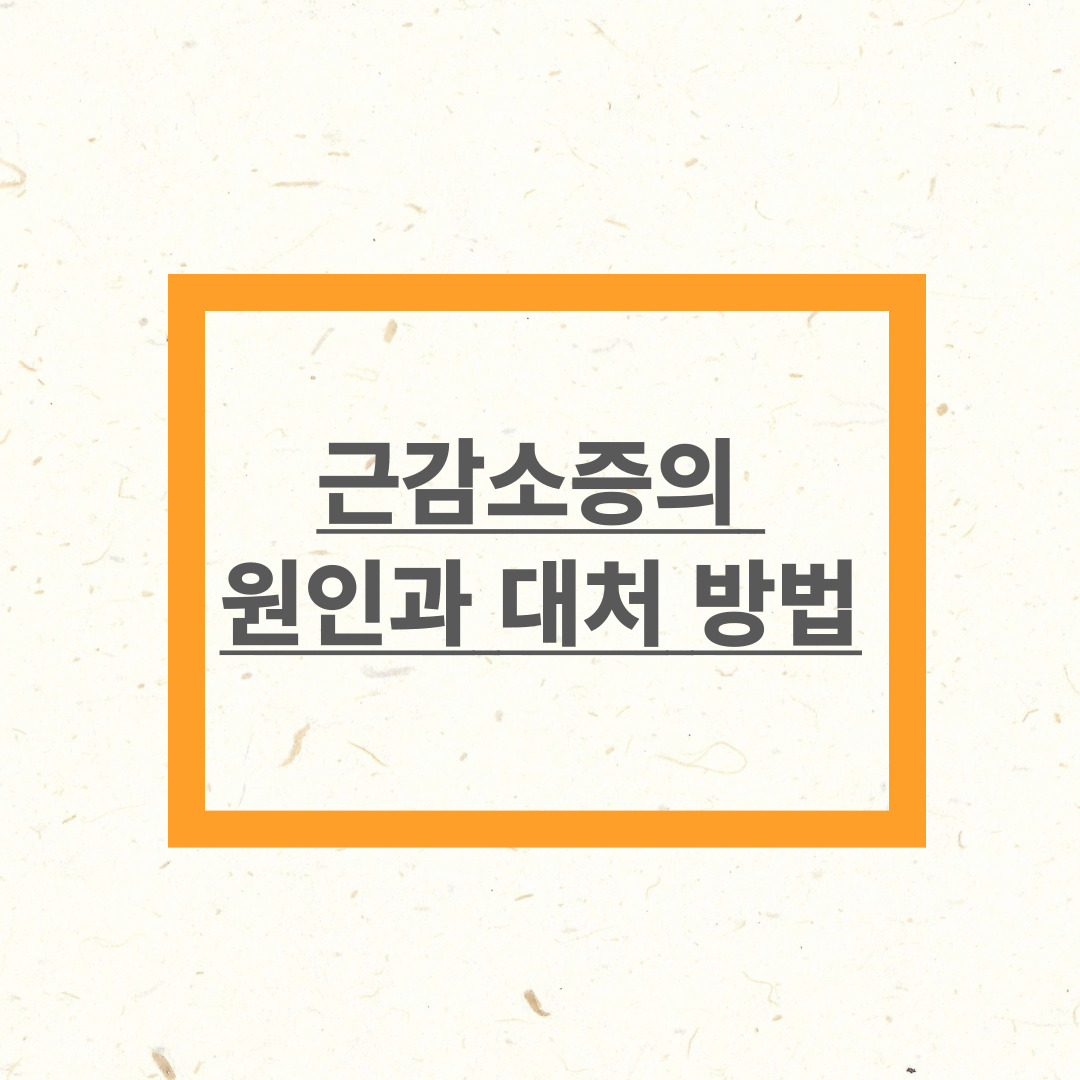 근감소증의 원인 및 대처 방법