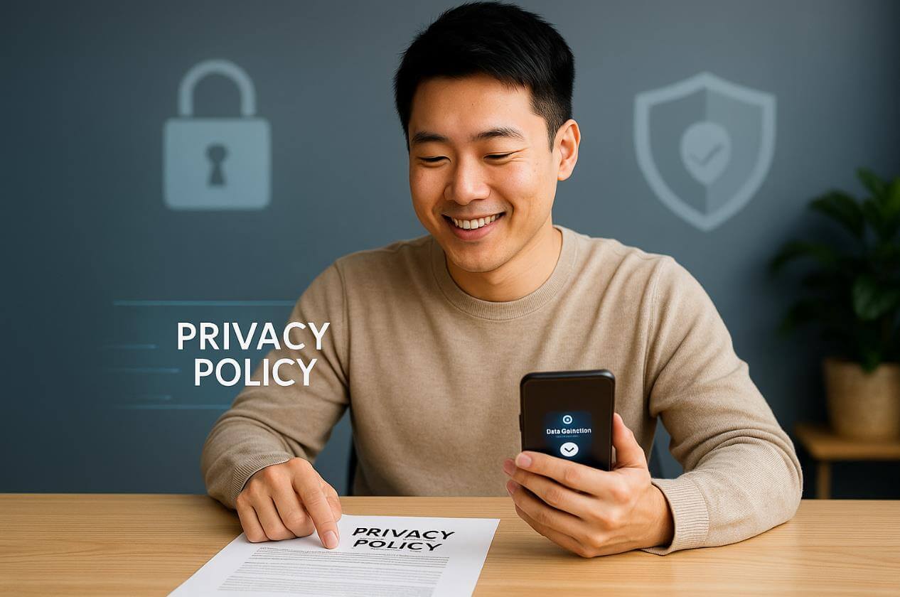 보안과 프라이버시의 균형을 상징하는 장면