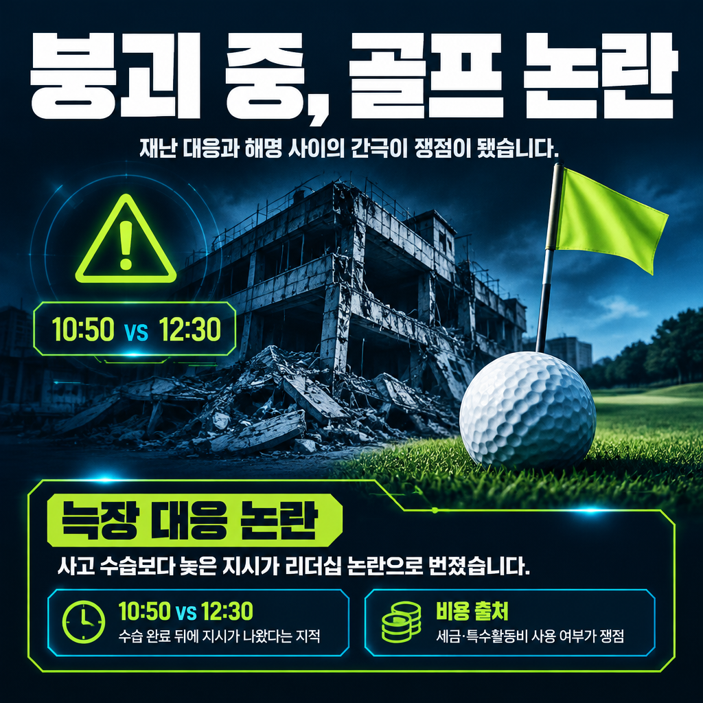 붕괴 중, 골프 논란