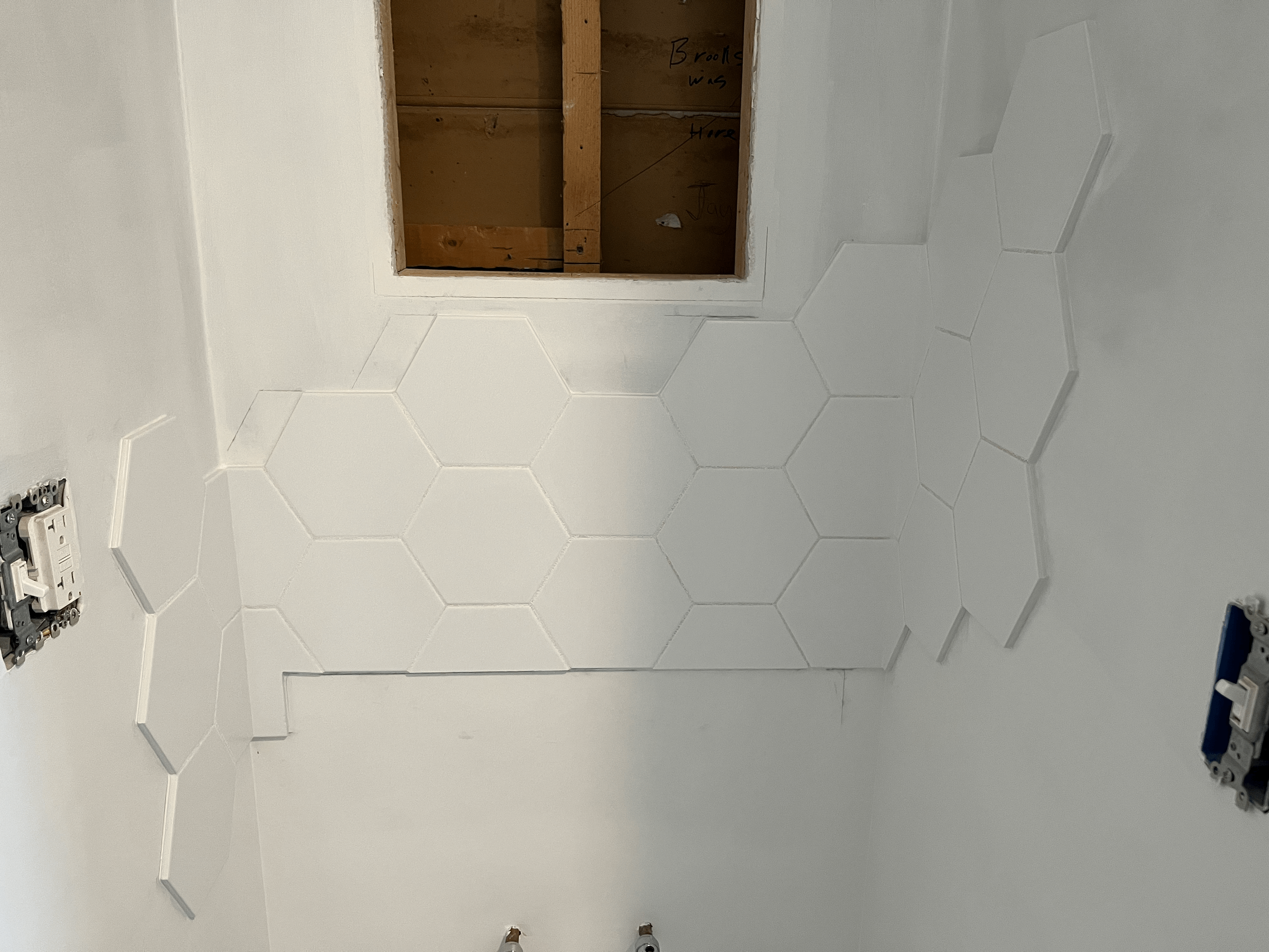 bathroom backsplash tile hexagon