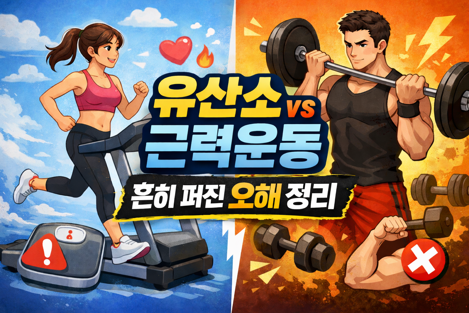 유산소 vs 근력운동 차이 운동 순서 오해 정리 유산소 먼저 근력 먼저 기준 설명