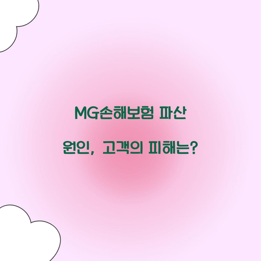 MG손해보험 파산 원인