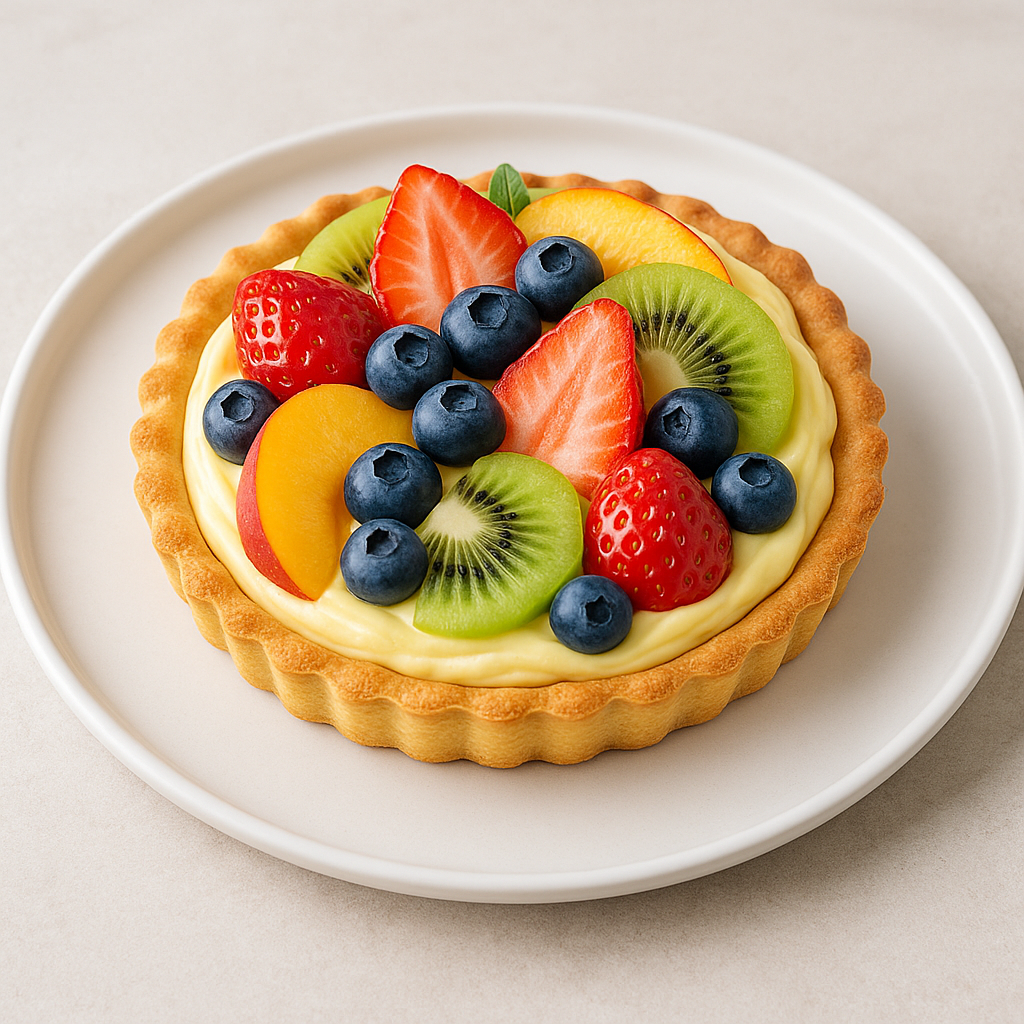 준비한 신선한 과일을 보기 좋게 올려 마무리합니다.