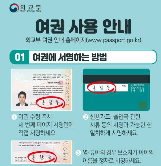 출처:외교부 [여권사용방법]