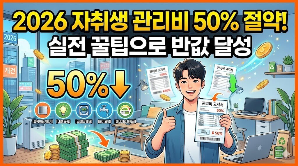 2026 자취생 관리비 절반으로 줄이는 실전 꿀팁