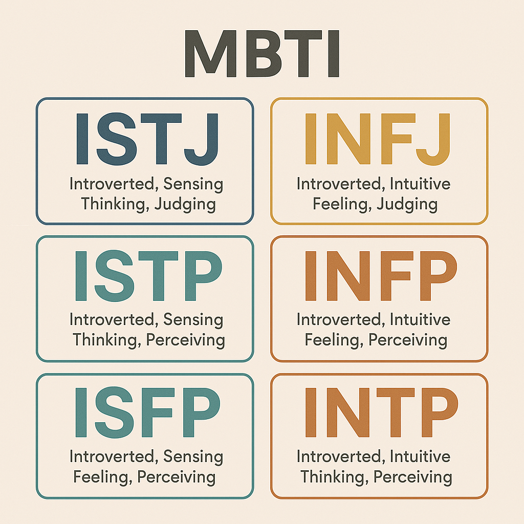 도교 신선 도표와 현대 MBTI 유형 비교