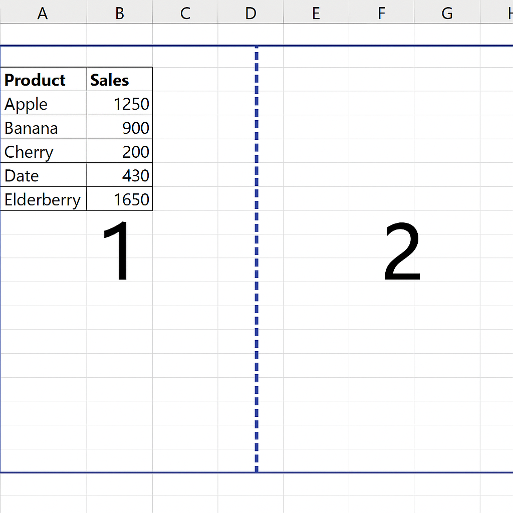 페이지 나누기 미리보기 기능 관련 사진