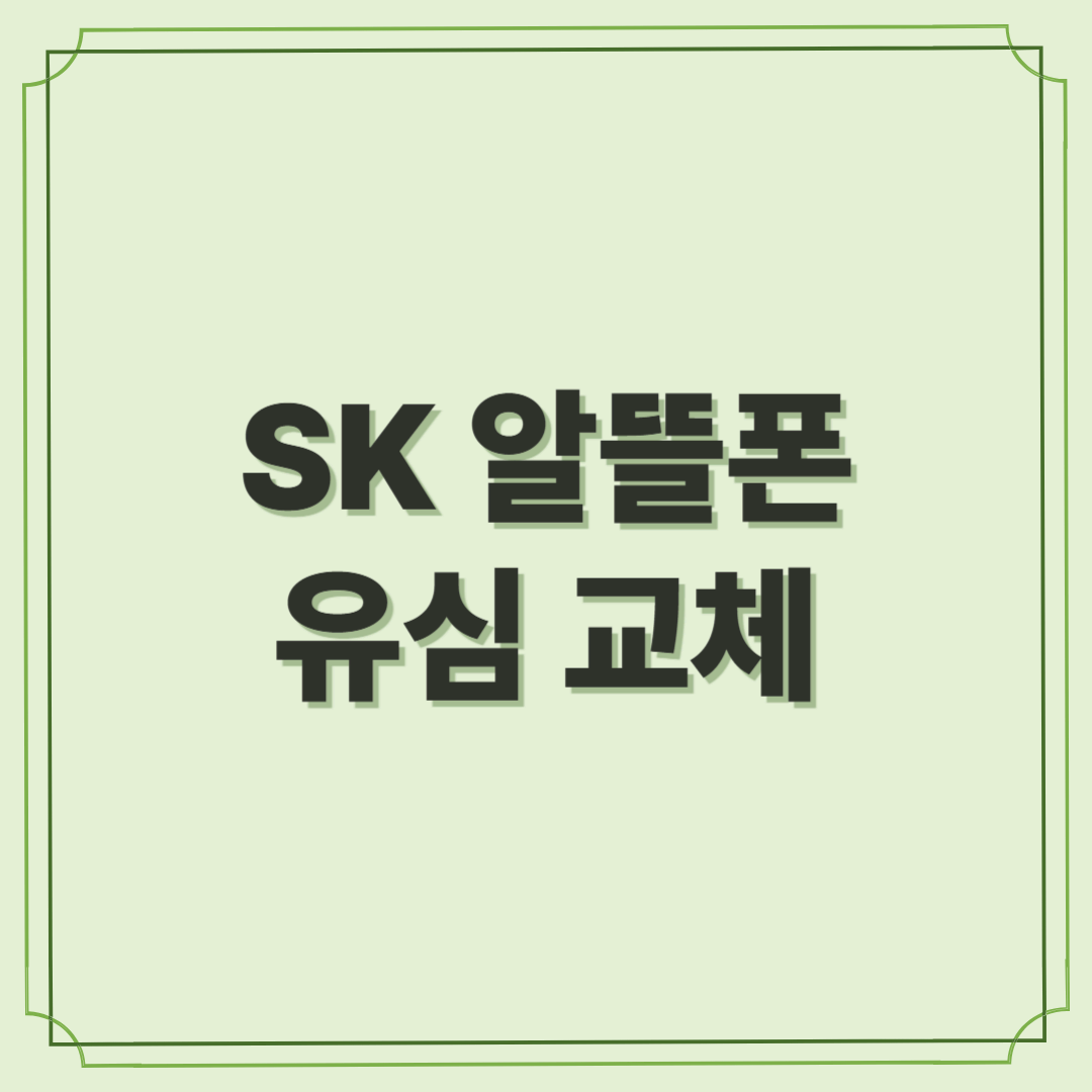 SK 알뜰폰 유심 교체