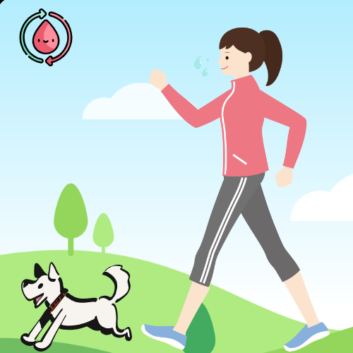 혈액순환 개선에 걷기 운동이 좋아요.