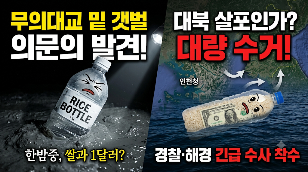 무의대교 밑 갯벌 의문의 페트병 발견!