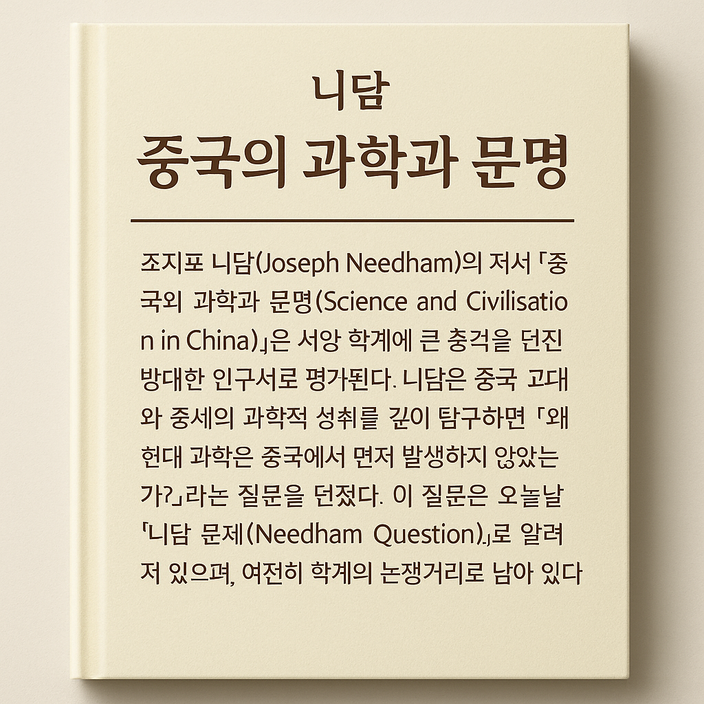 니담 『중국의 과학과 문명』 독서감상문