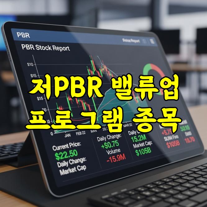 저PBR 밸류업 프로그램 종목 총정리