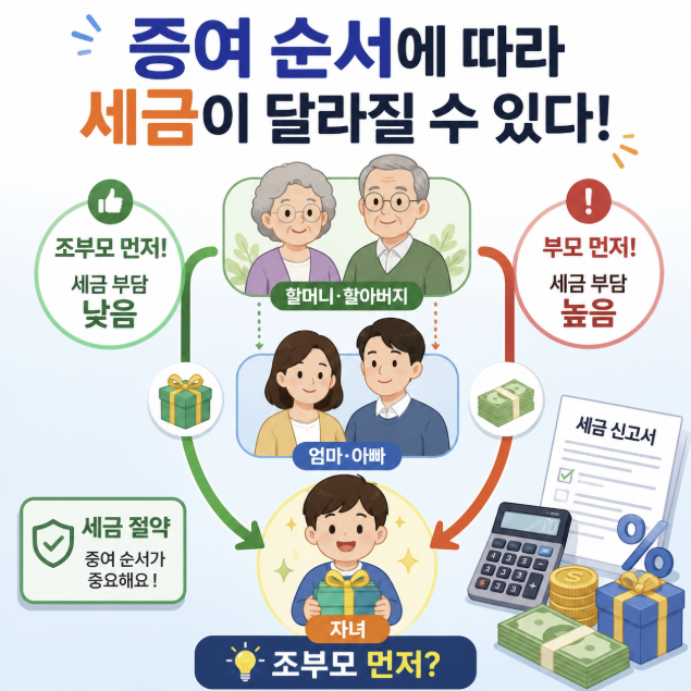증여 순서에 따라 세금 차이