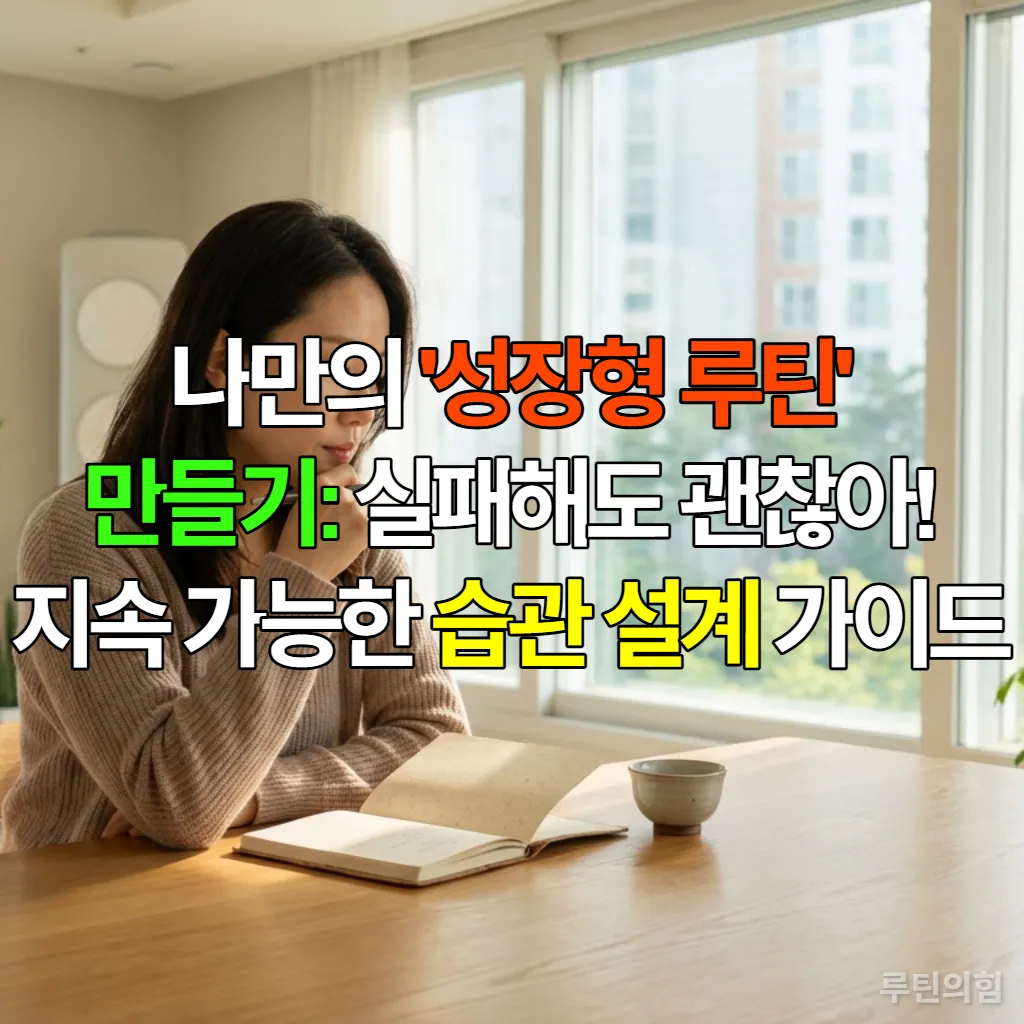 책상에 앉아 성장형 루틴을 계획하는 한국 여성