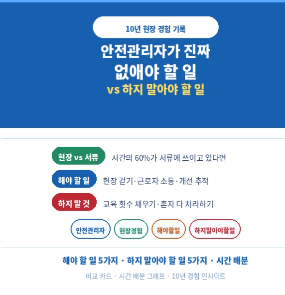 안전관리자가 진짜 없애야 할 일 vs 하지 말아야 할 일