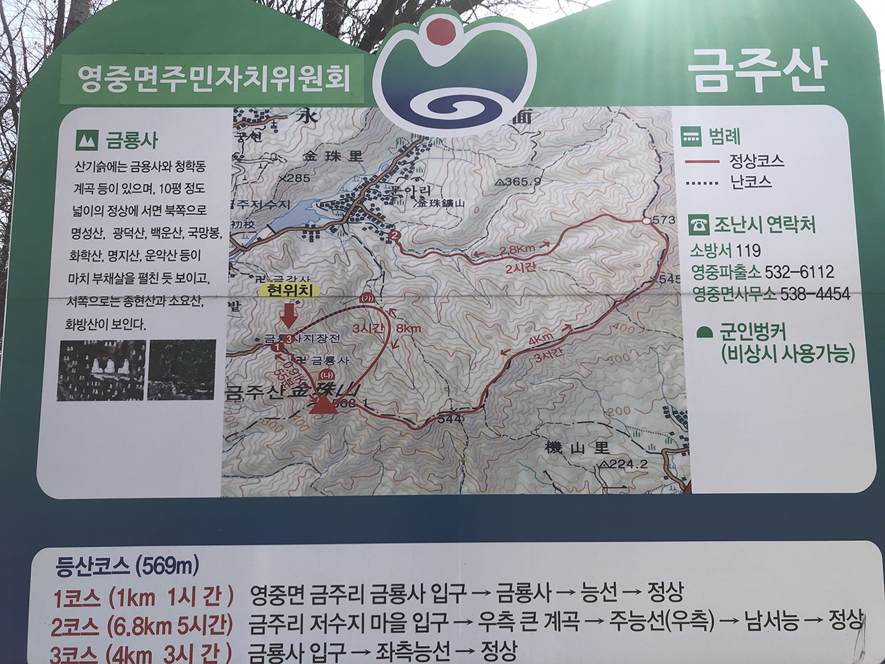 금주산 안내도