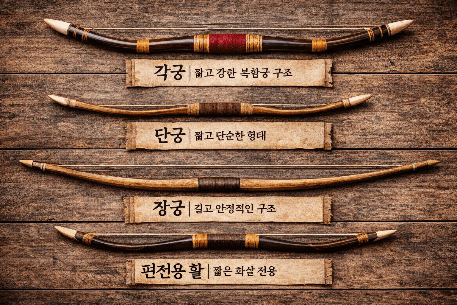 한국 활 형태별 특징