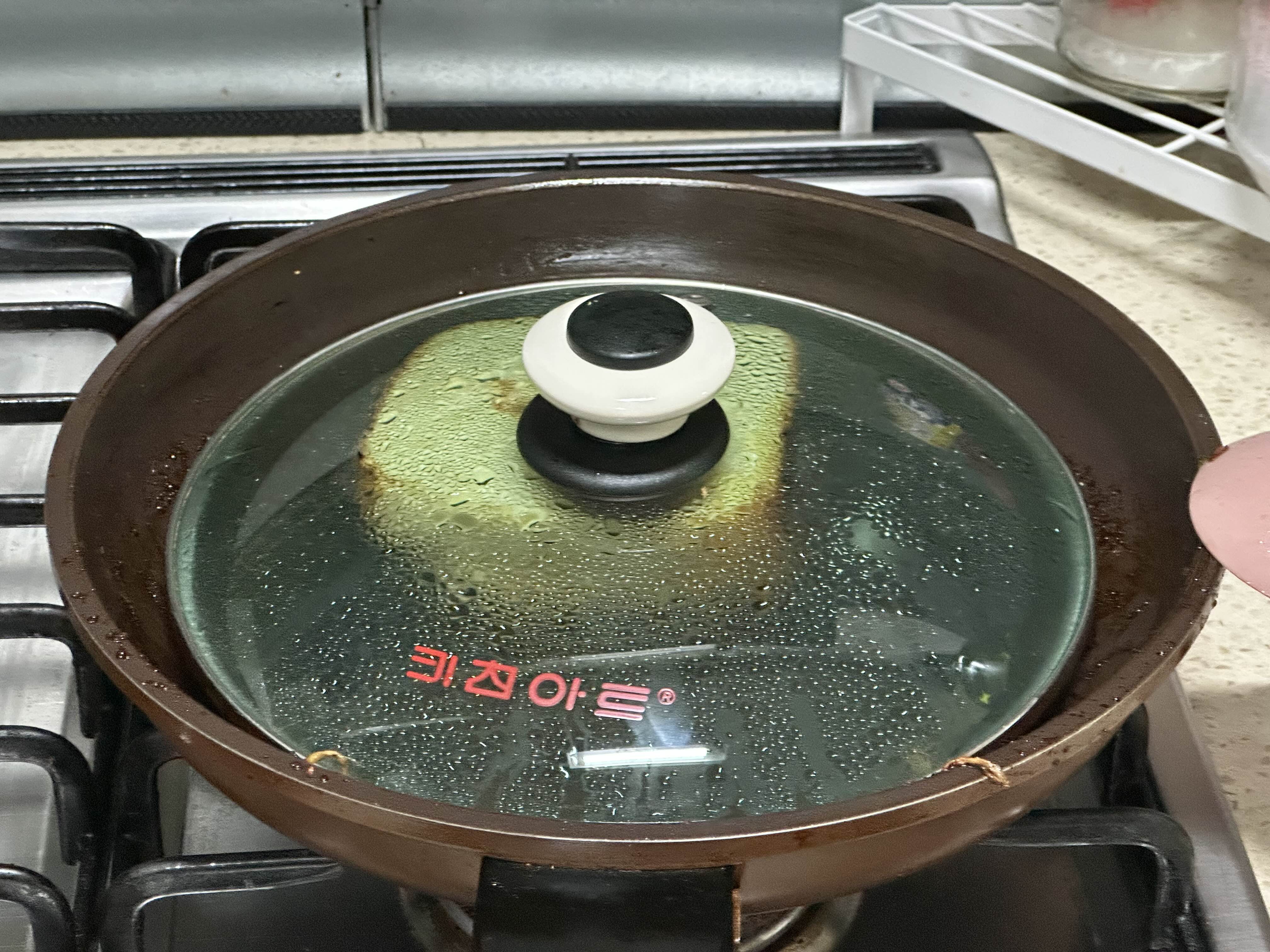 쪽파 버섯 샌드위치 빵 굽기 (2)