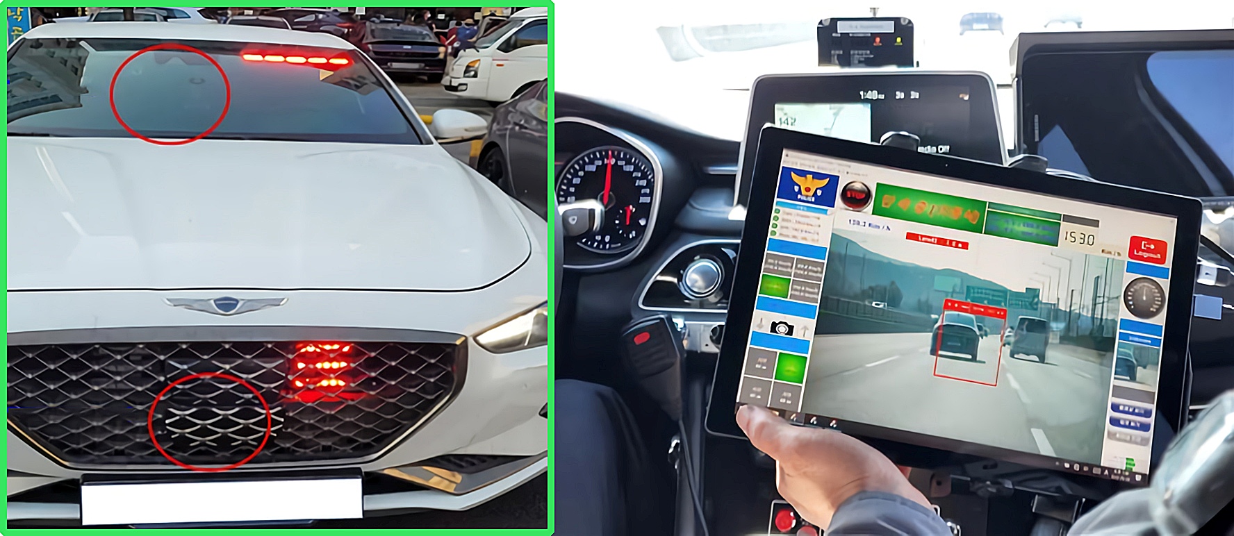 암행순찰차에 고성능 카메라 부착된 모습 사진