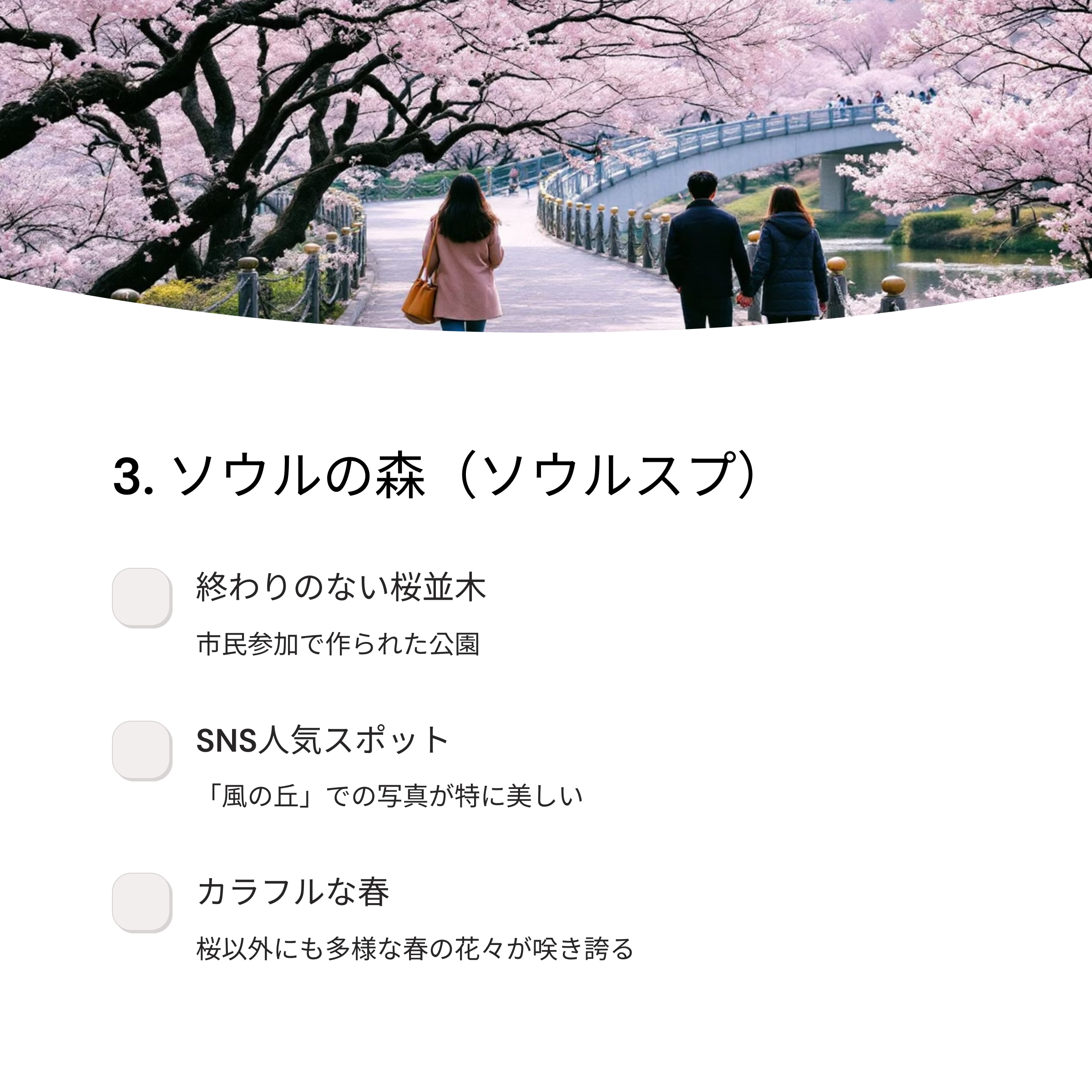 2025年 ソウル桜の名所 TOP 10 完全ガイド - インスタ映えスポットから穴場まで