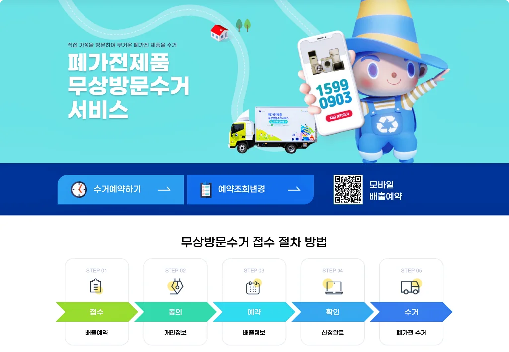 폐가전 무료 수거는 온라인 홈페이지에서 가능하다