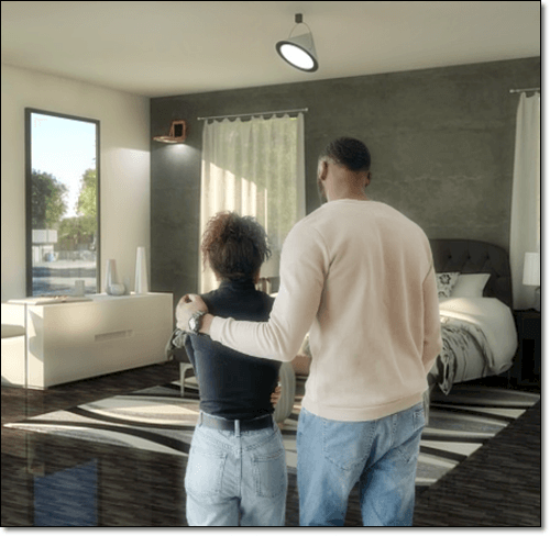 아픈 부인은 부축하는 남편