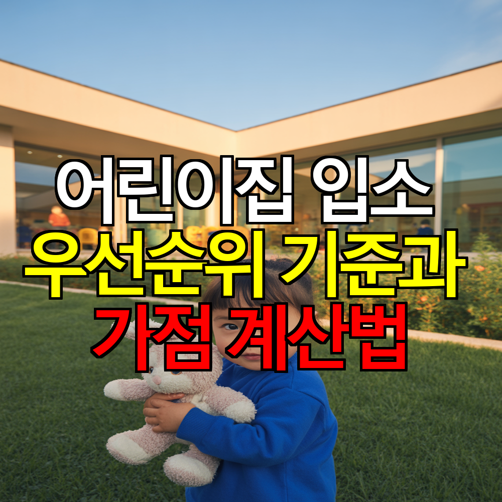어린이집 입소 우선순위 최신 가이드|맞벌이·다자녀 가점 확인