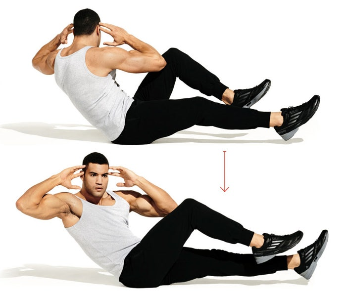 바이시클 크런치 자세