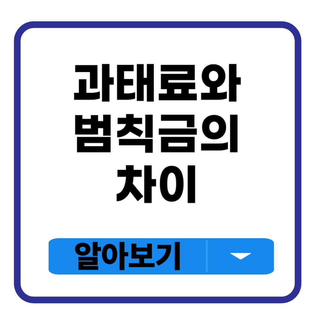 과태료와 범칙금의 차이