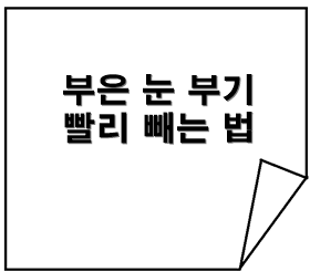 부은 눈 부기 빨리 빼는 법