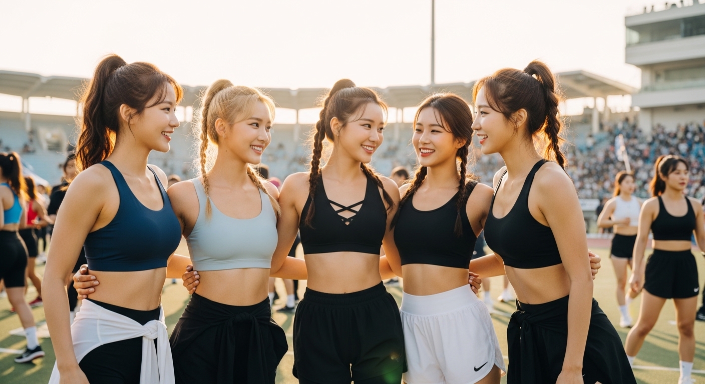 전국체전에 참석한 여자들