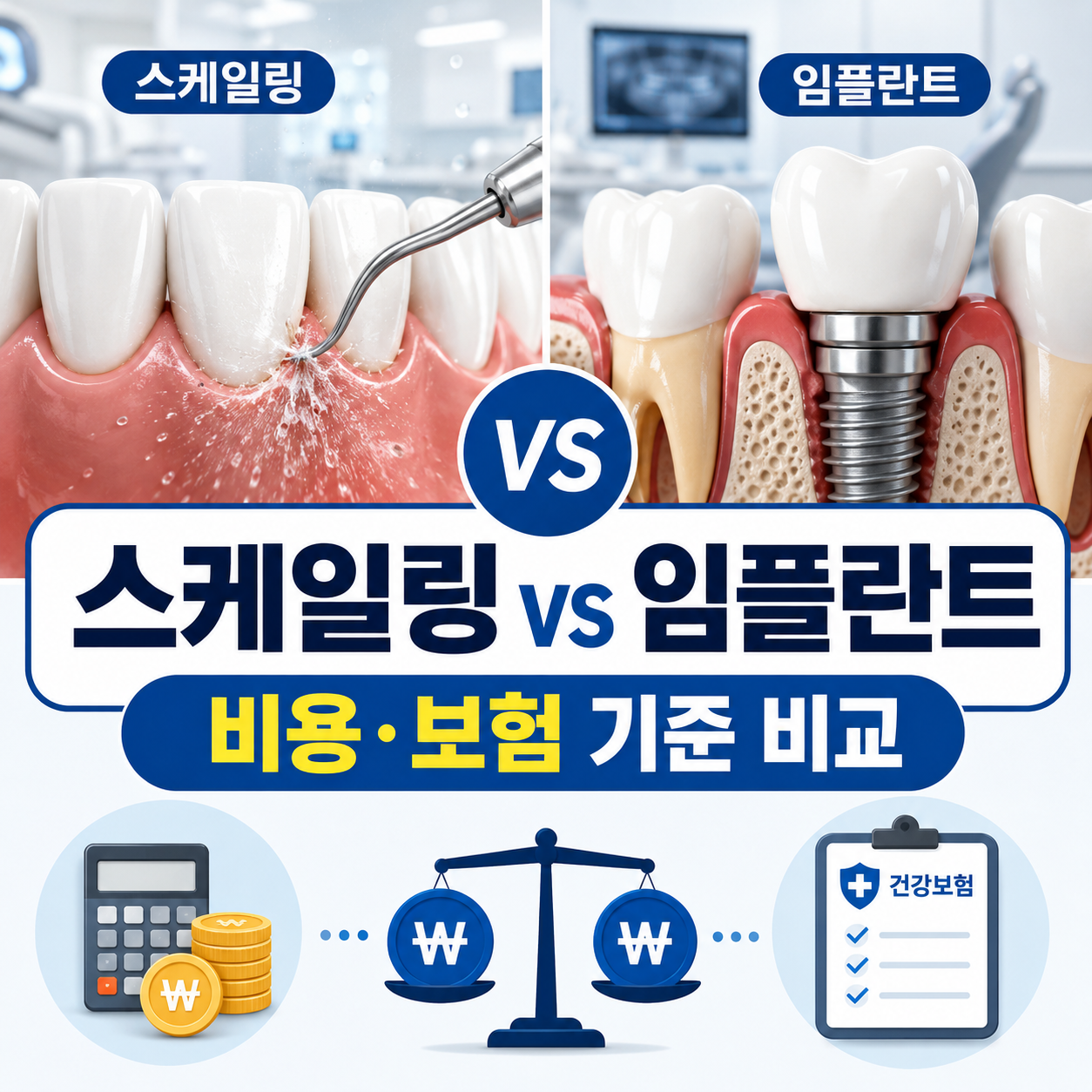 스케일링 임플란트 비용 비교
