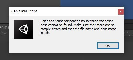 유니티 can't add script