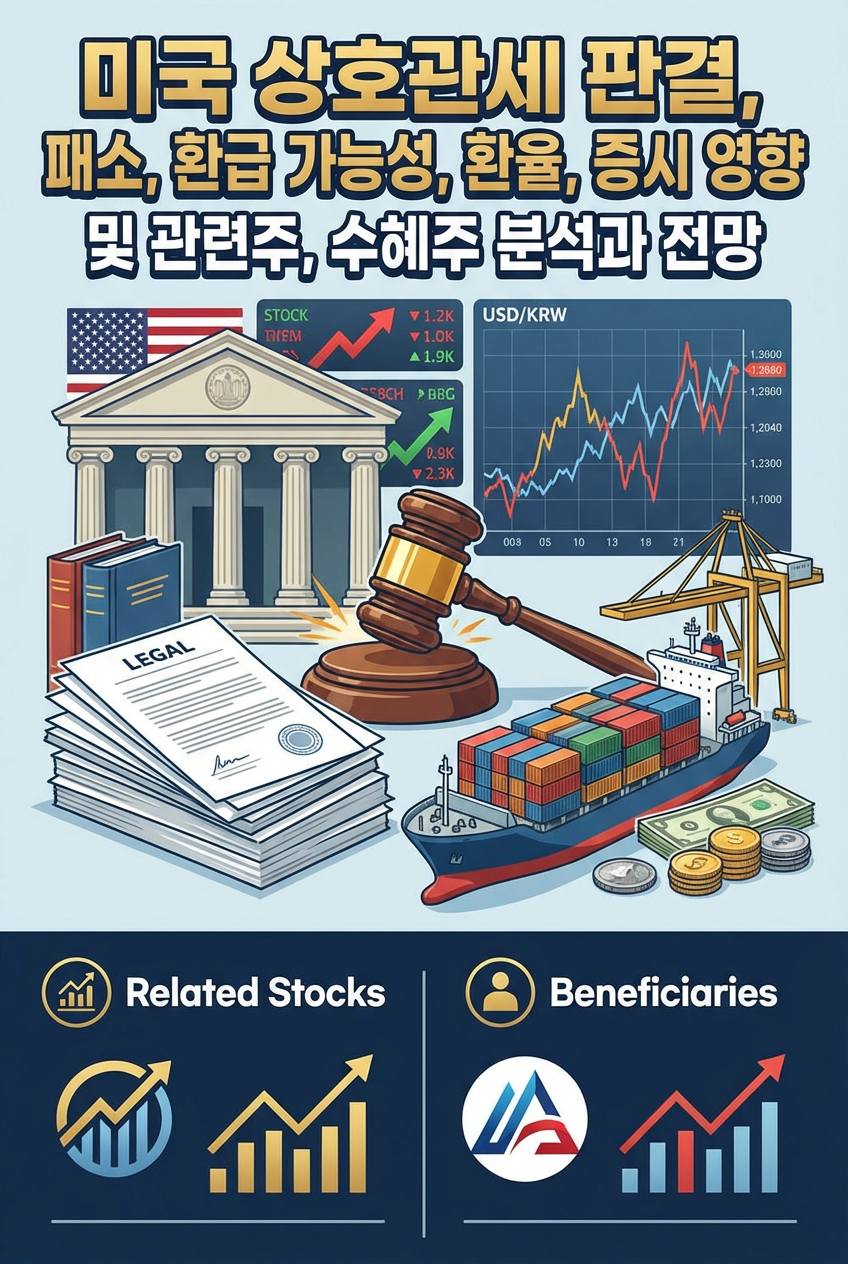 미국 상호관세 판결, 발표 날짜 언제? 패소, 환급 가능성, 환율, 증시 영향 및 관련주, 수혜주 분석과 전망