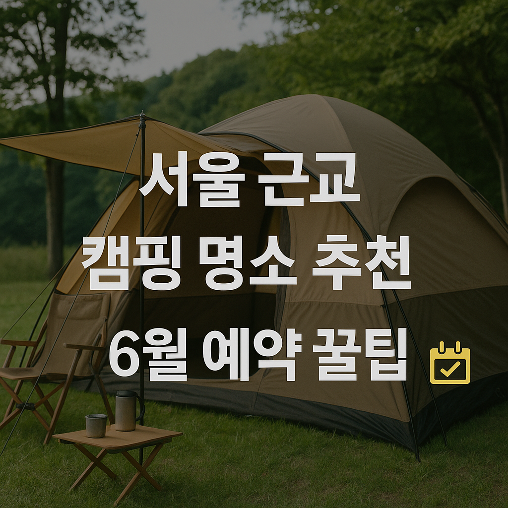서울 근교 캠핑 명소 추천 (6월 예약 꿀팁)