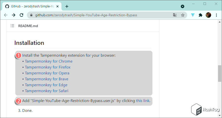 Tampermonkey extension