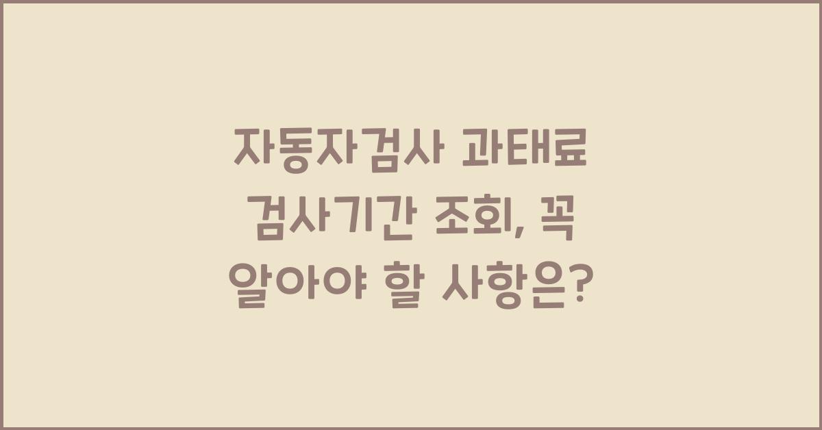 자동자검사 과태료 검사기간 조회